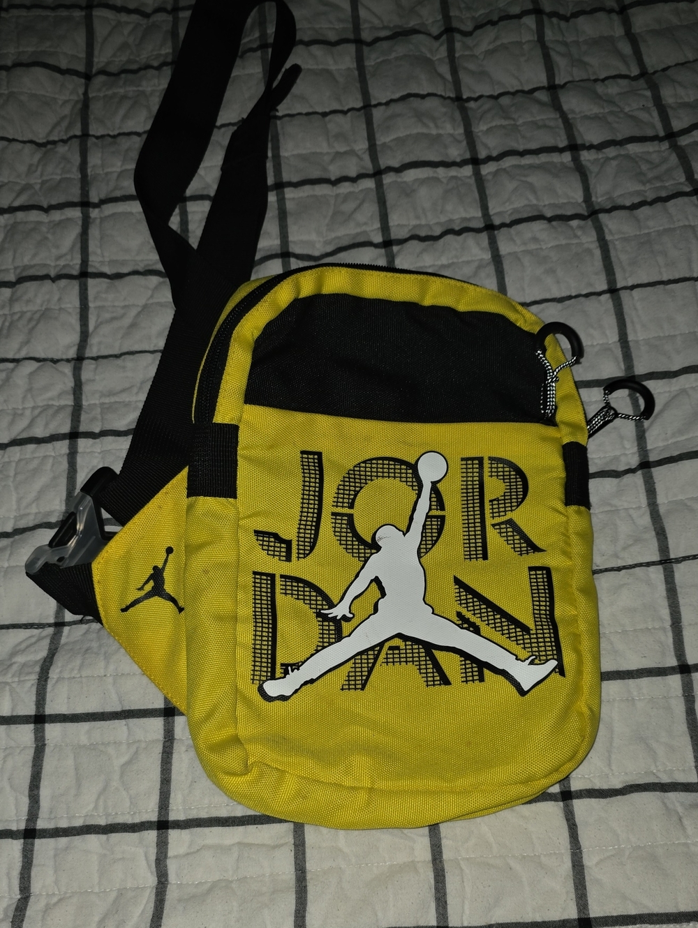 Jordan Yellow and Black Sling Belt Bag with Jumpman Logo